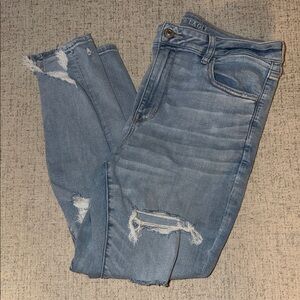 Light Blue Distressed Women Jeans